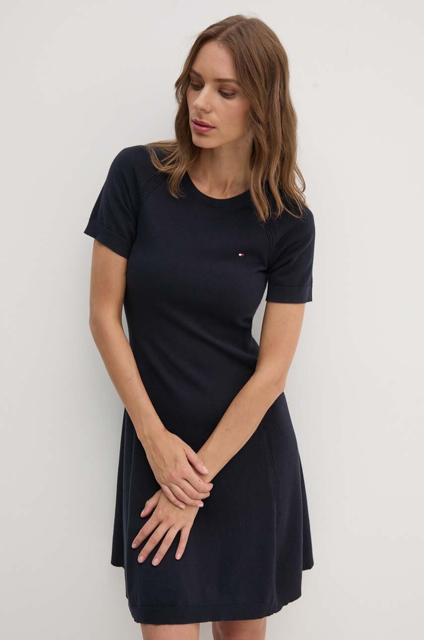 

Рокля Tommy Hilfiger в синьо къса разкроена WW0WW42461, Тъмносин