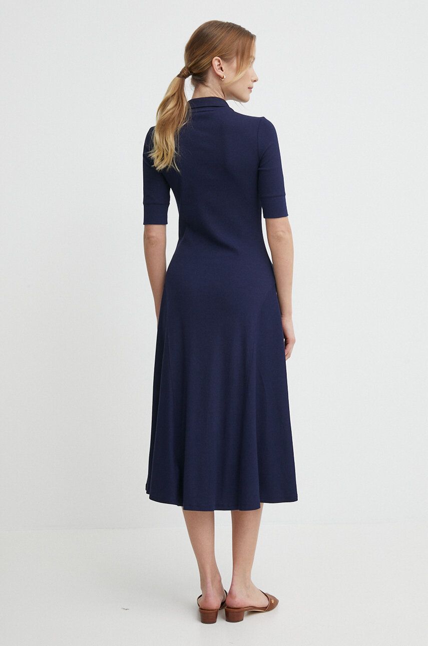 Сукня Lauren Ralph Lauren колір синій midi розкльошена