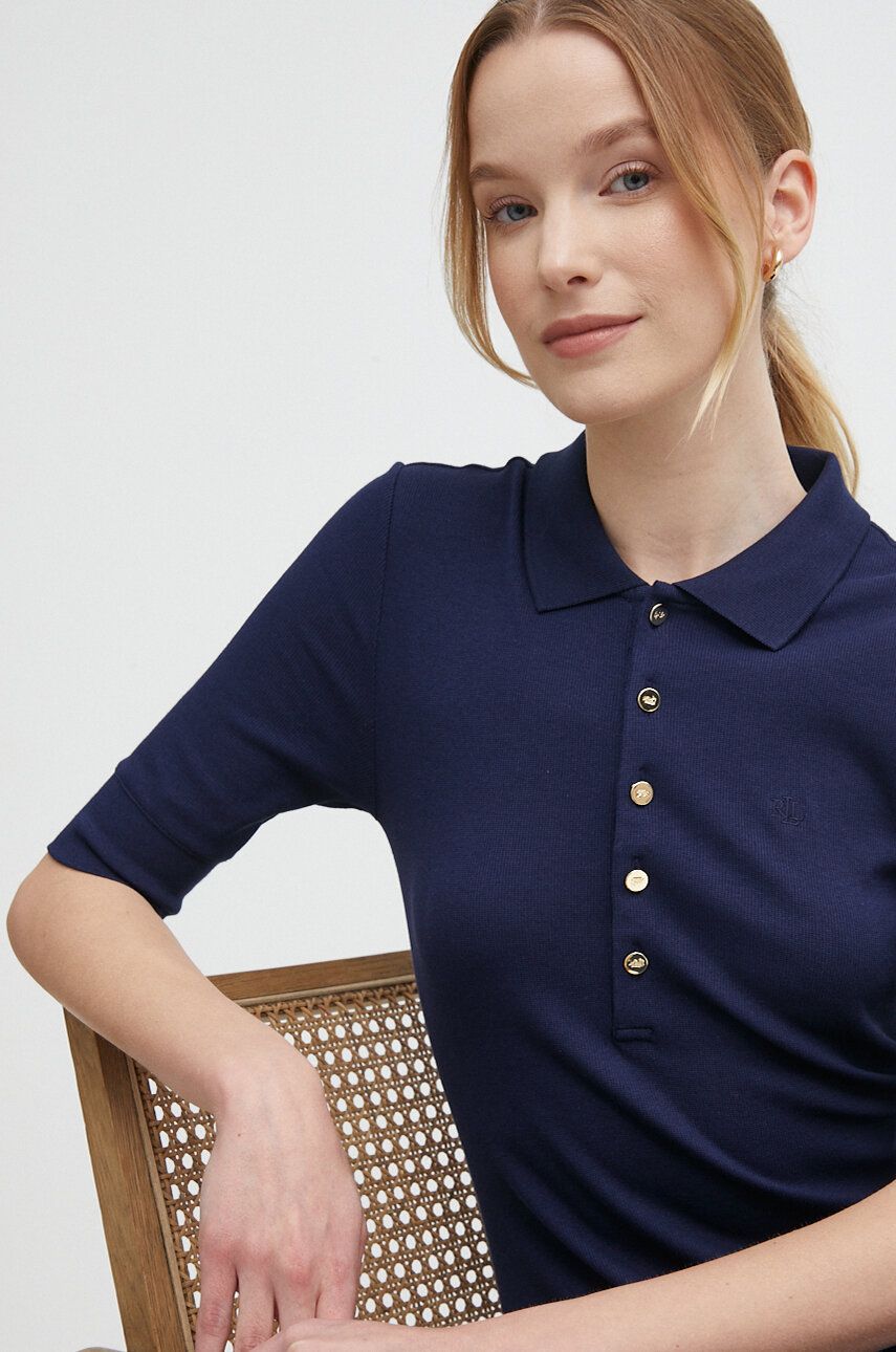 Сукня Lauren Ralph Lauren колір синій midi розкльошена