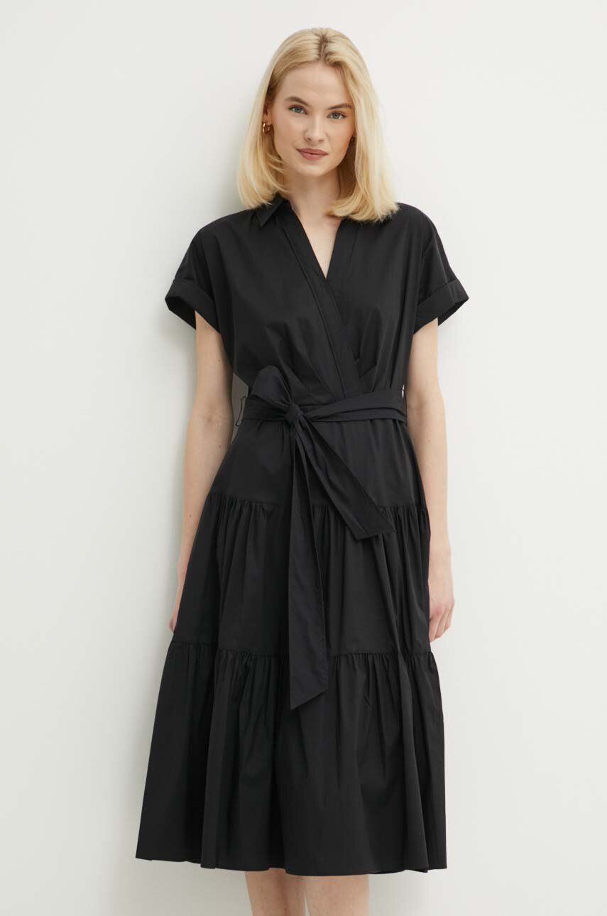 Levně Šaty Lauren Ralph Lauren černá barva, midi, 250933392