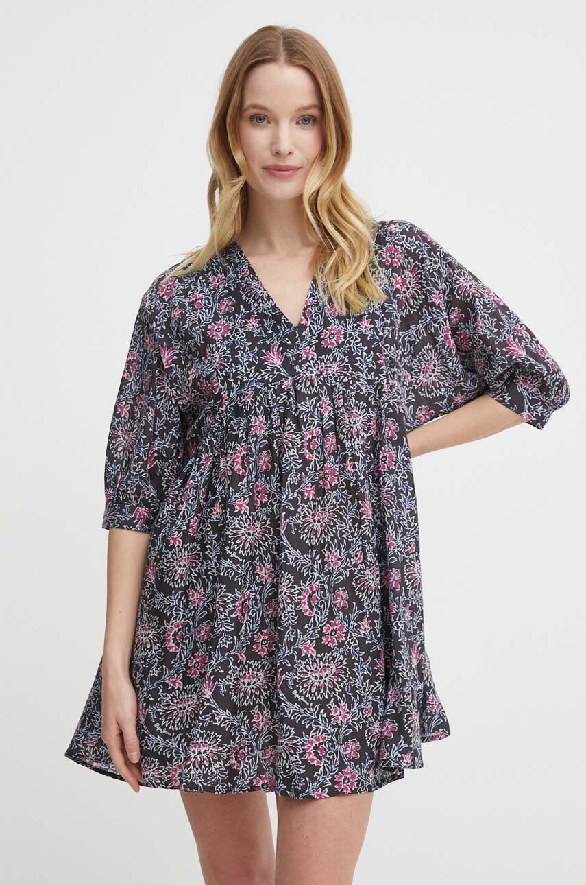 Pepe Jeans rochie DARCY culoarea gri, mini, evazati, PL953488