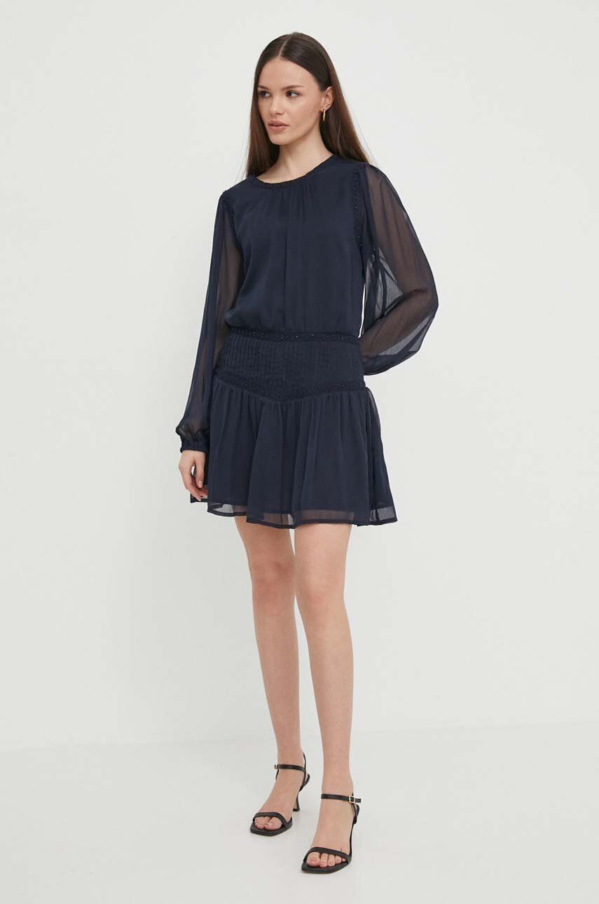 Pepe Jeans rochie culoarea albastru marin, mini, evazati