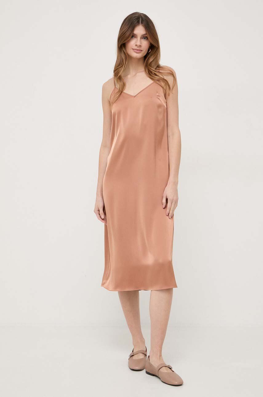 MAX&Co. rochie culoarea maro, mini, drept