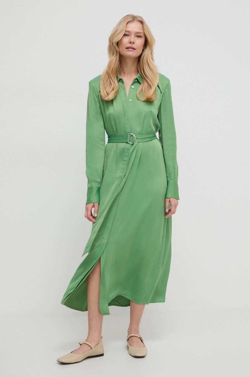 BOSS rochie culoarea verde, midi, oversize 50511831