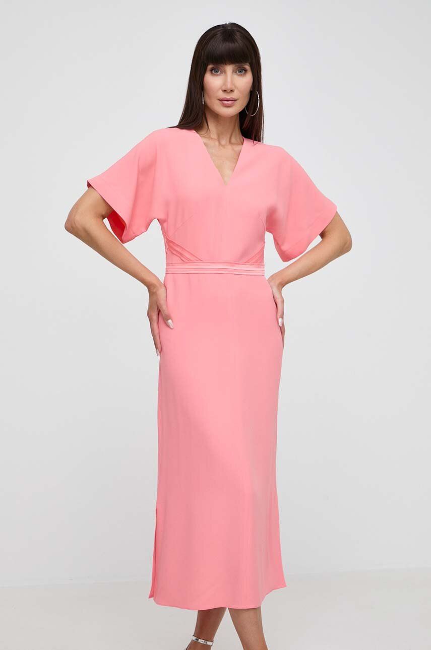 BOSS rochie culoarea roz, maxi, oversize, 50512822