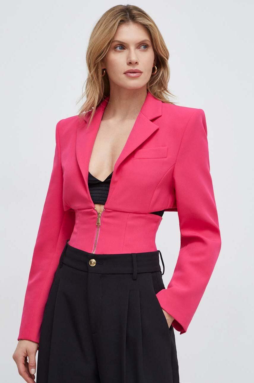 Levně Sako Versace Jeans Couture růžová barva, 76HAQ701 N0103
