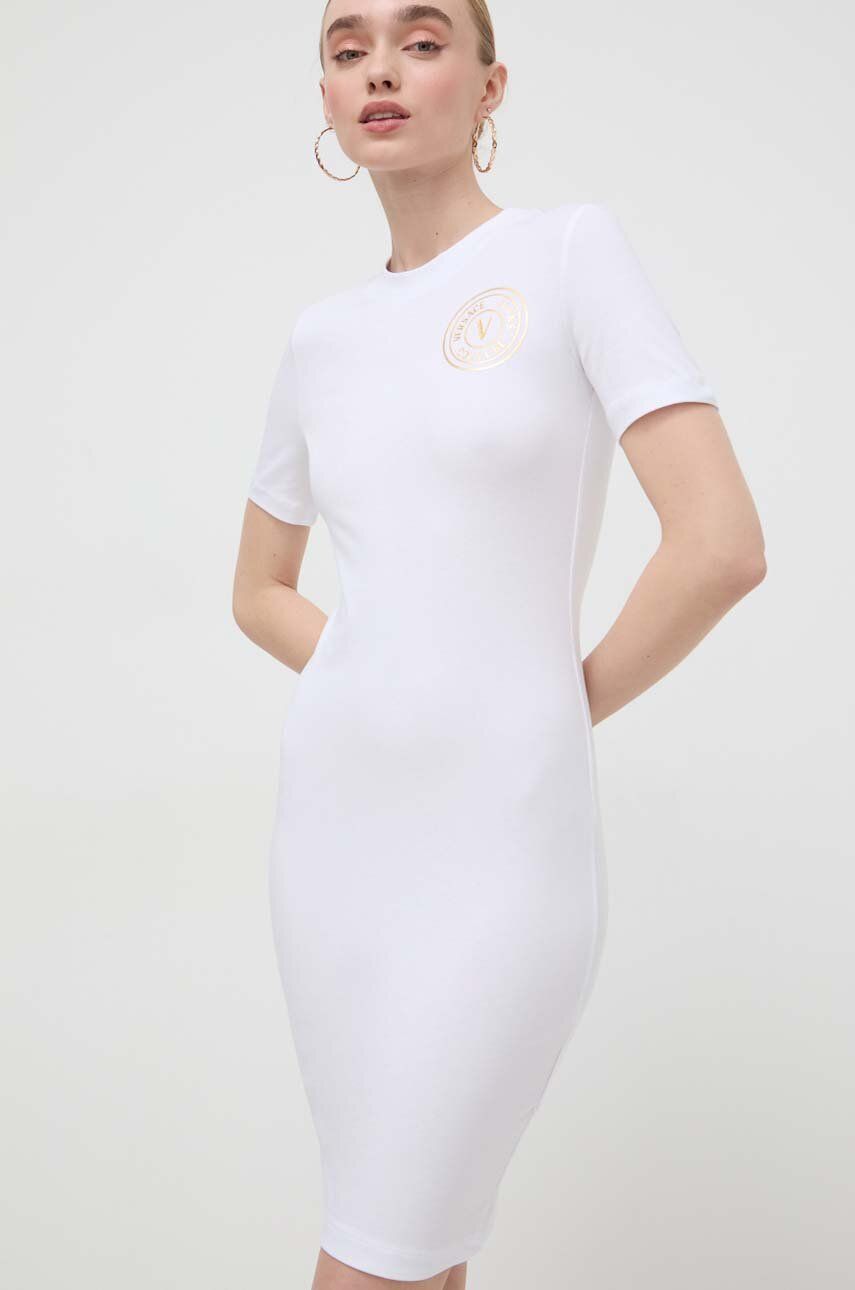 Šaty Versace Jeans Couture biela farba, mini, priliehavá