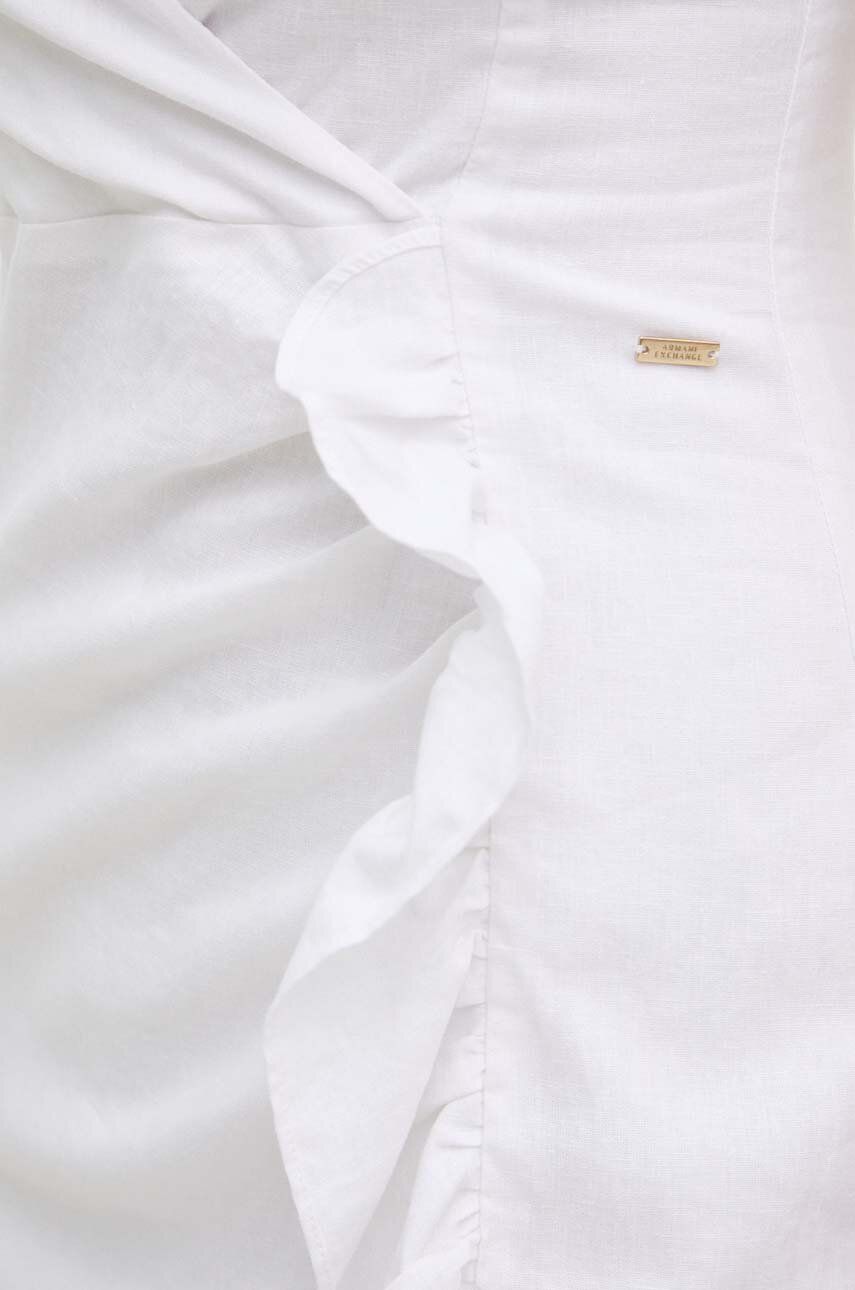 Lněné šaty Armani Exchange