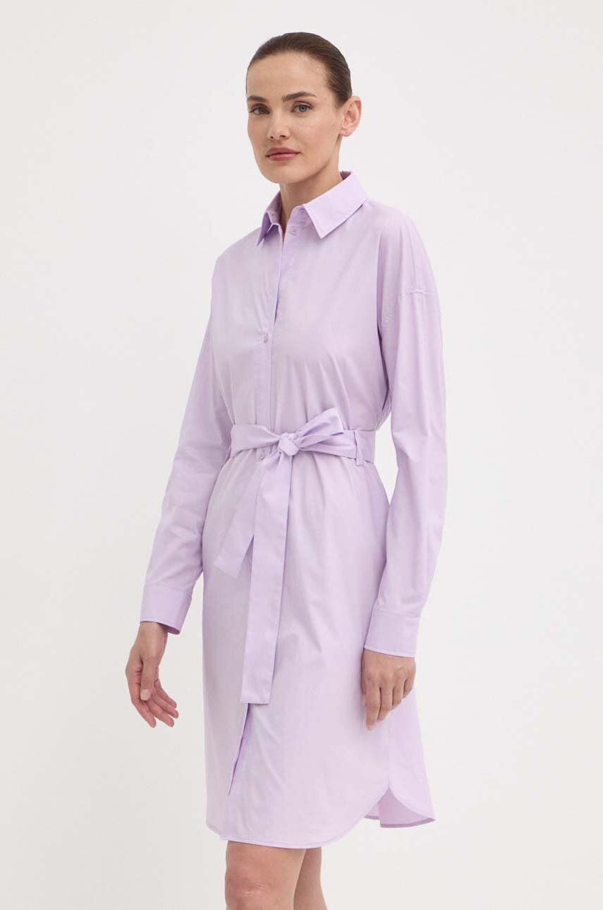 Armani Exchange rochie din bumbac culoarea violet, mini, oversize, 3DYA32 YN4RZ