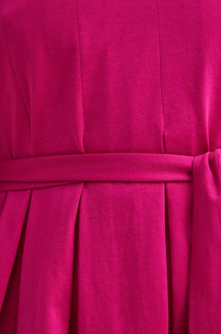 Бавовняна сукня Weekend Max Mara колір рожевий mini розкльошена 2415621072600