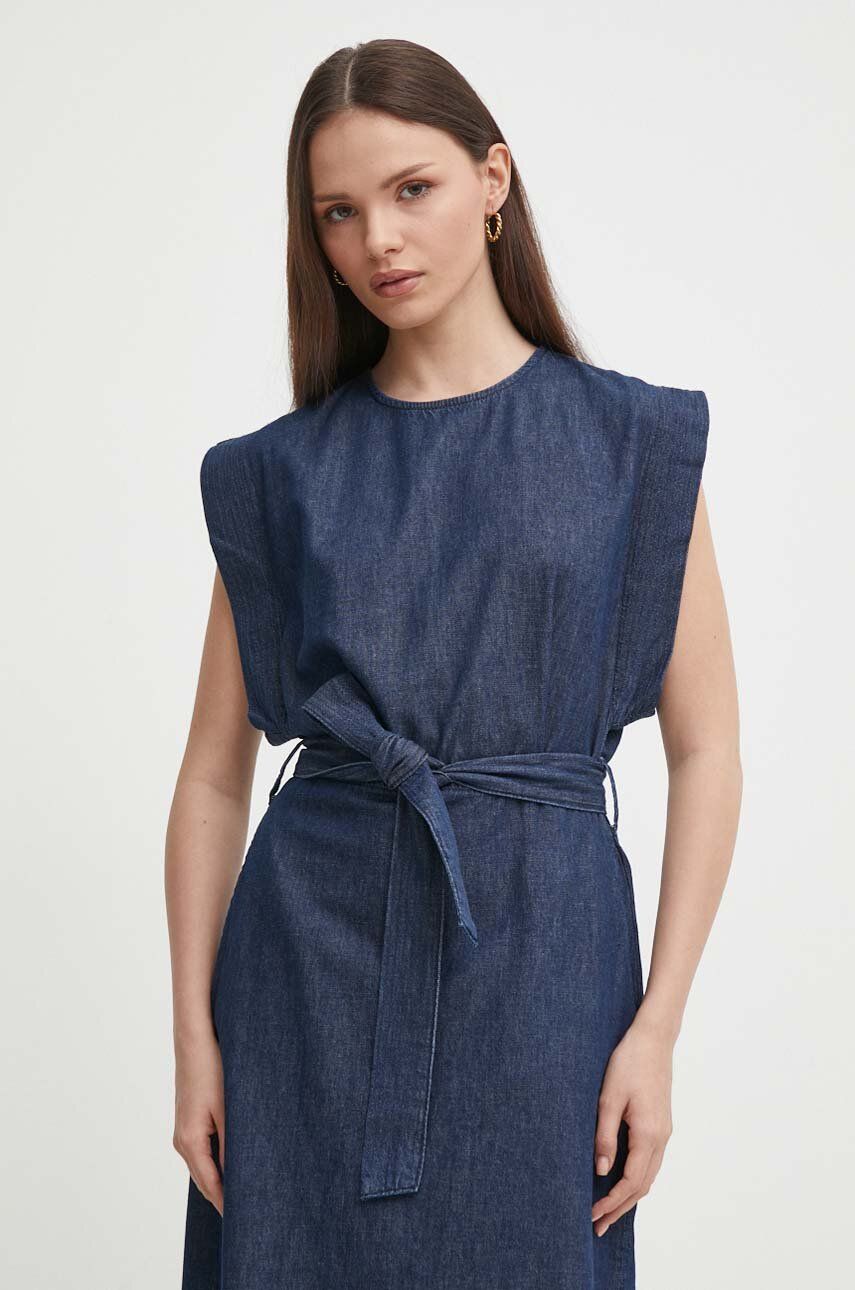 Джинсова сукня United Colors of Benetton maxi розкльошена