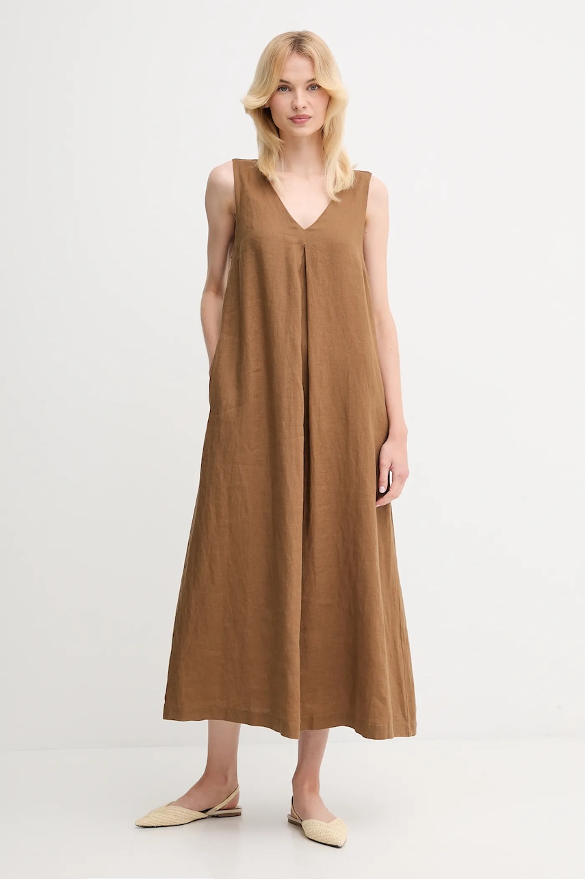 United Colors of Benetton rochie din in culoarea roz, maxi, evazată