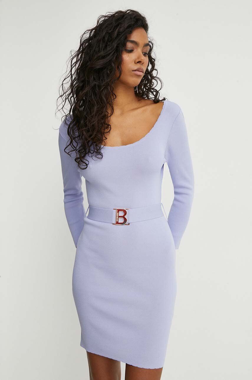 Blugirl Blumarine rochie culoarea violet, mini, mulata