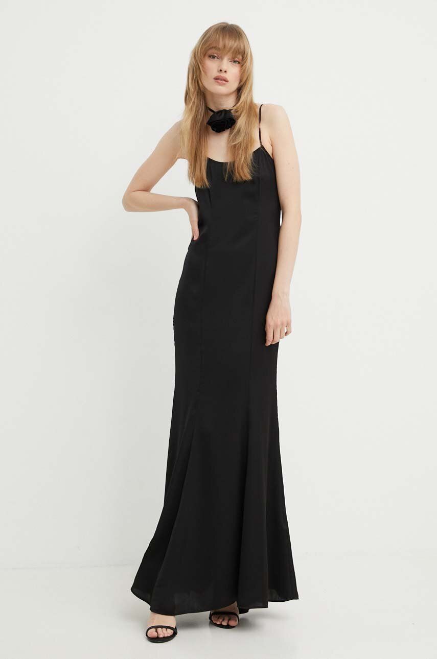 Blugirl Blumarine rochie culoarea negru, maxi, drept, RA4122.T1942