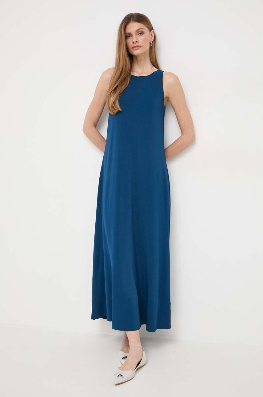 Max Mara Leisure rochie culoarea turcoaz, maxi, evazati