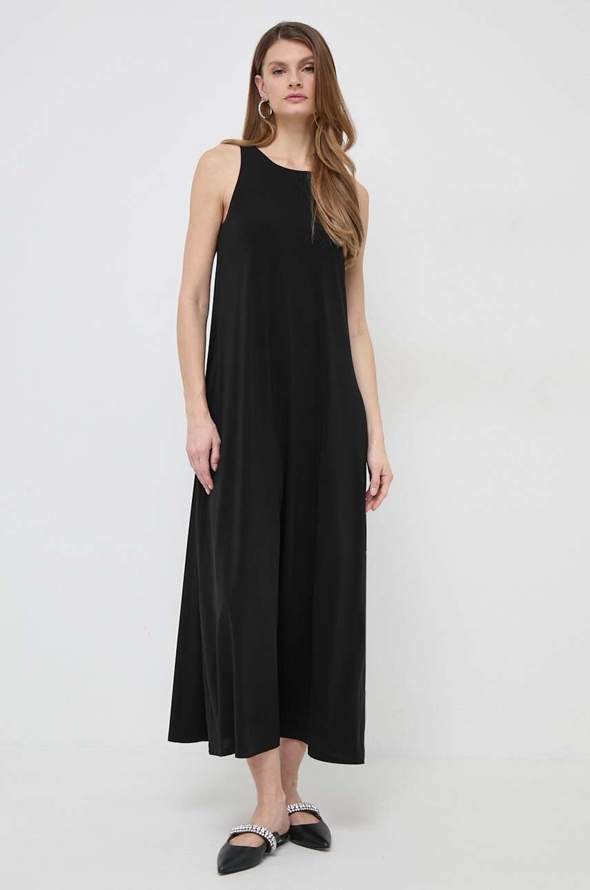 Max Mara Leisure rochie culoarea negru, maxi, evazați 2416620000000