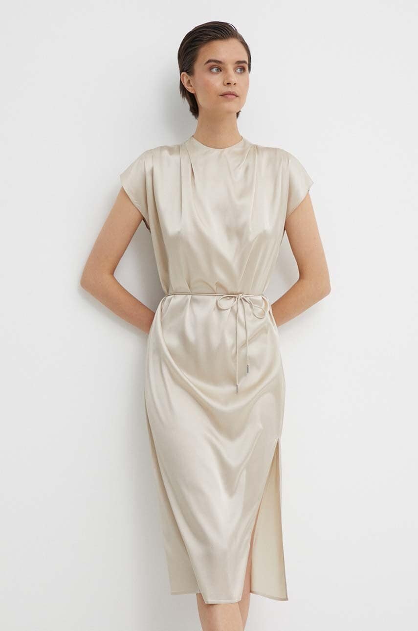 Levně Šaty Calvin Klein béžová barva, midi, K20K206676