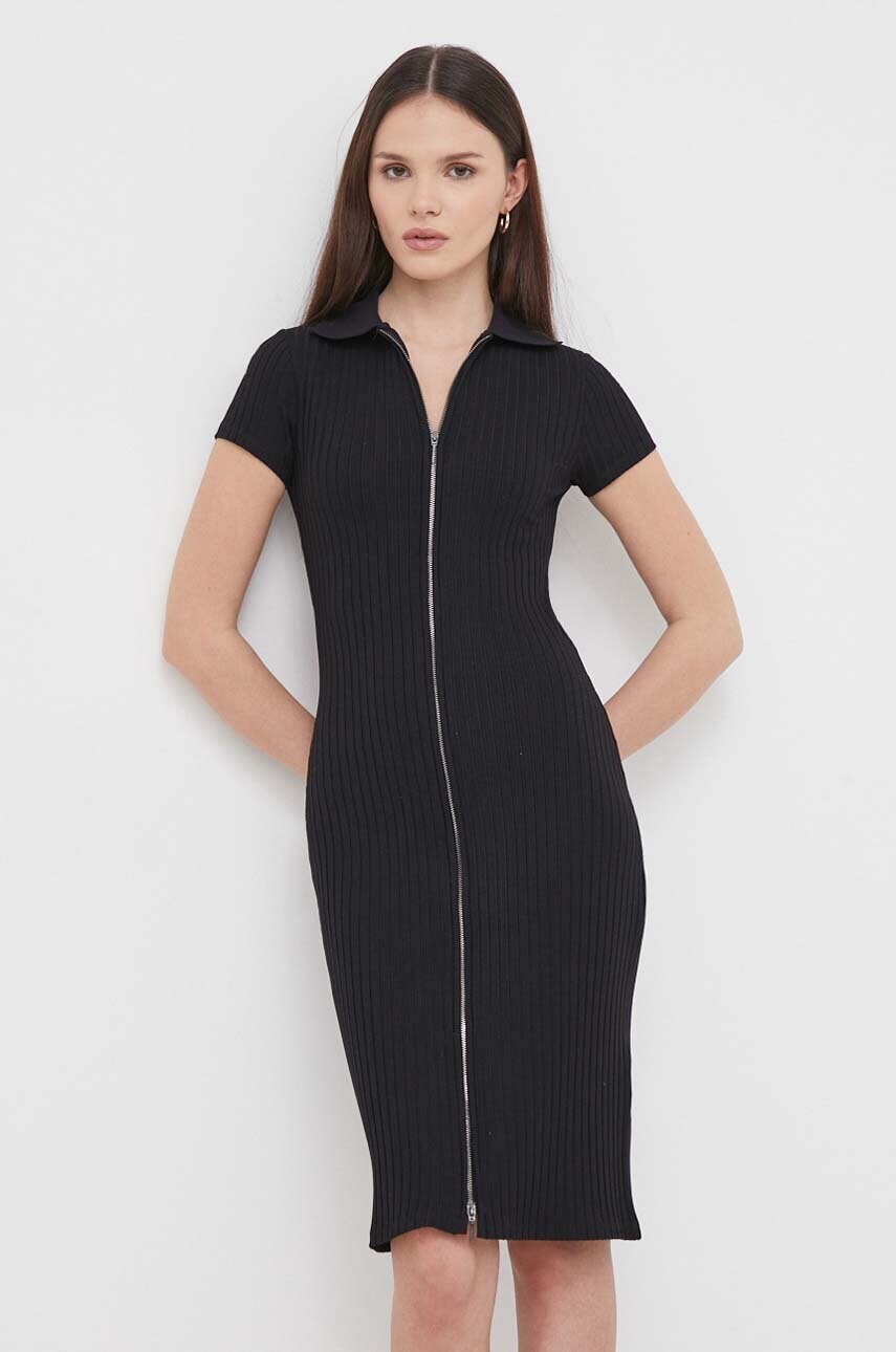 

Рокля Calvin Klein в черно къса с кройка по тялото K20K206932, Черен