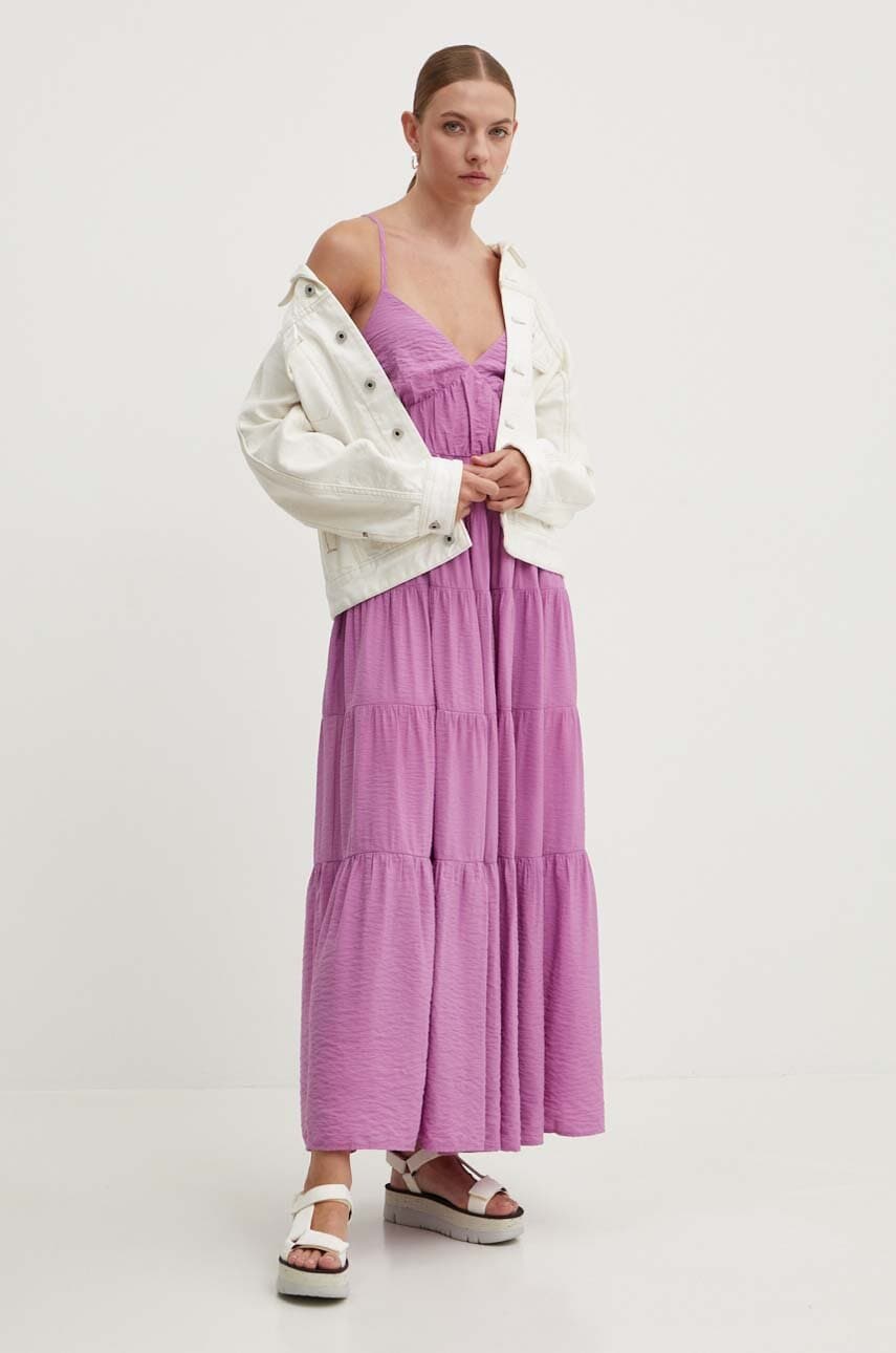 Abercrombie & Fitch rochie culoarea violet, maxi, evazată