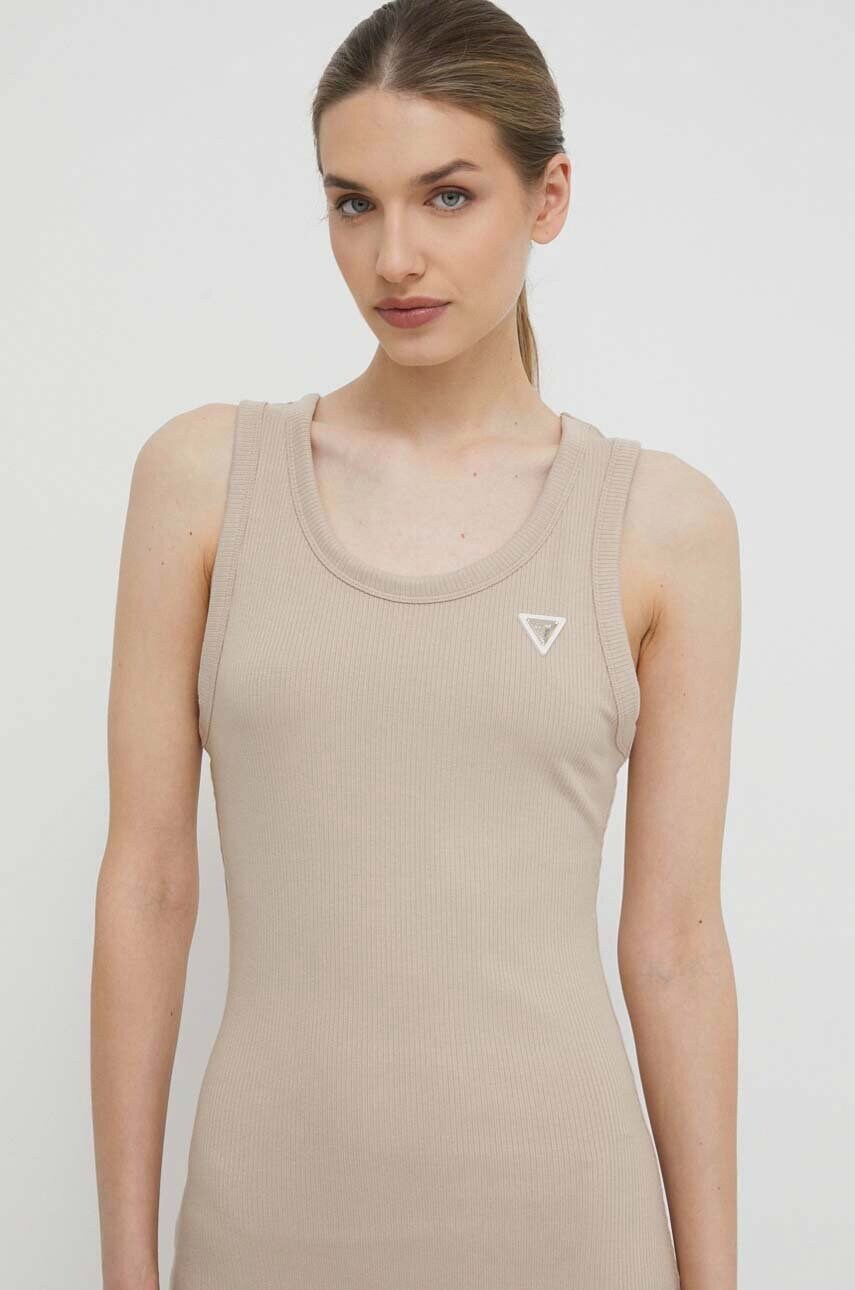 Levně Šaty Guess NYRA béžová barva, mini, V4GK03 KBCO2