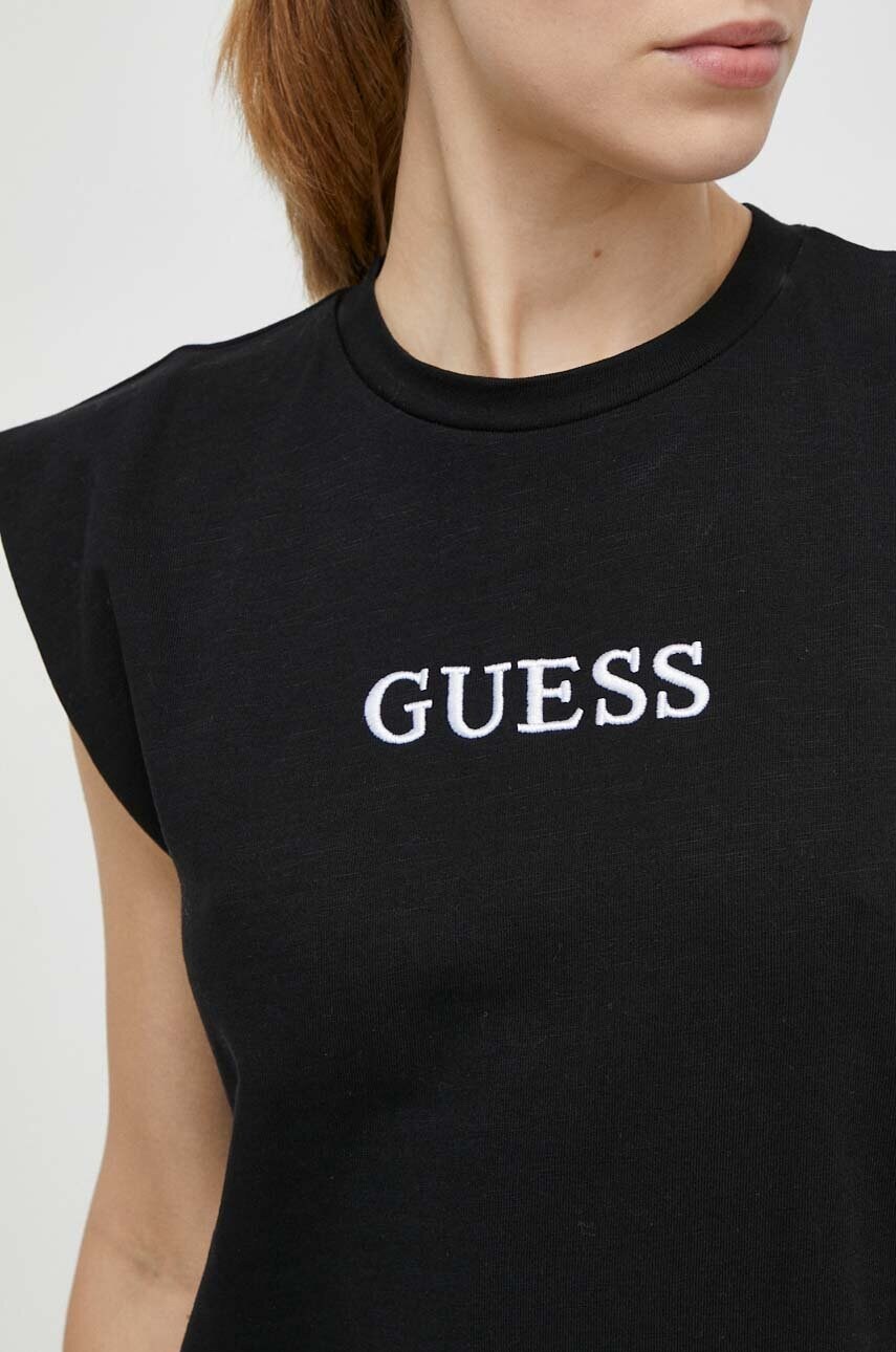 Бавовняна сукня Guess ATHENA колір чорний mini oversize V4GK05 KC641