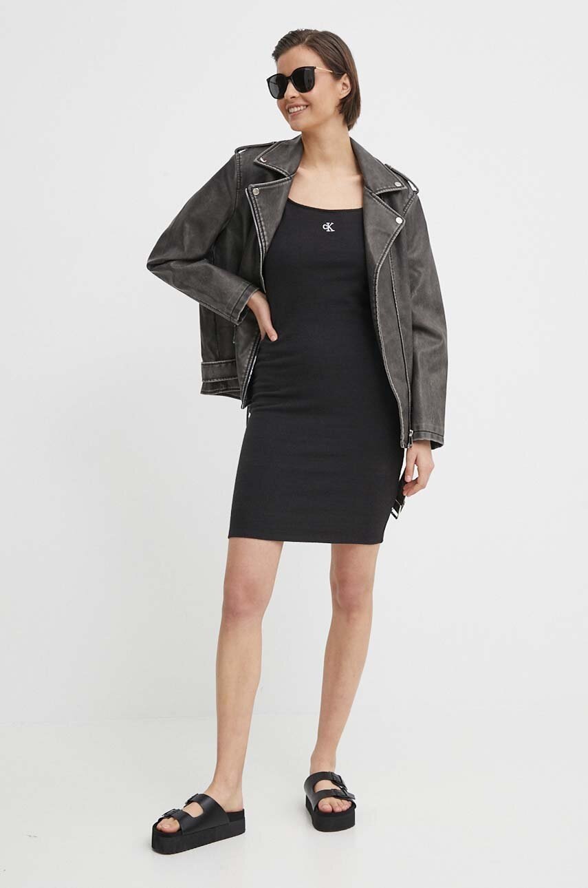Φόρεμα Calvin Klein Jeans χρώμα: μαύρο φωτογραφία