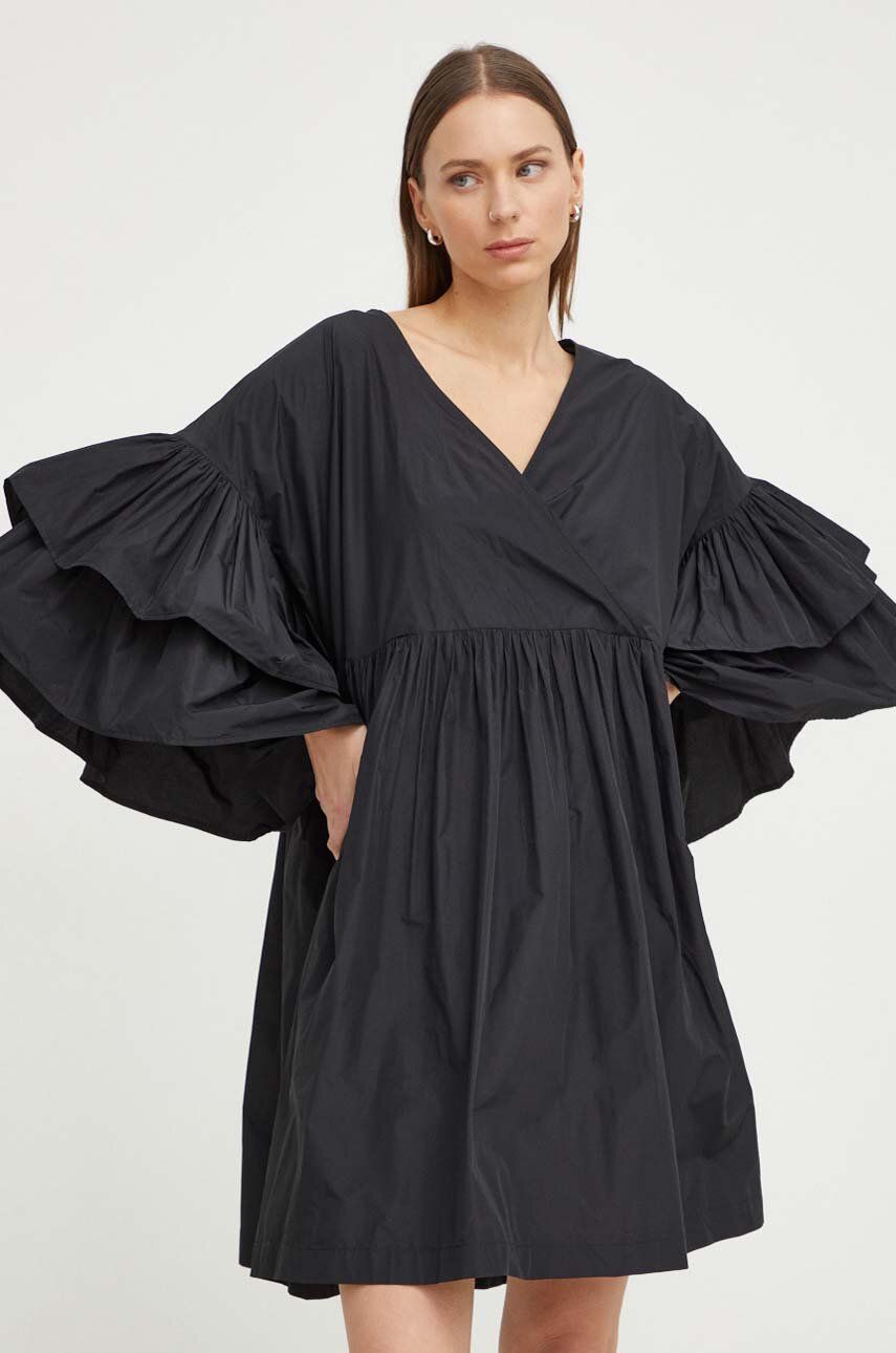 MMC STUDIO rochie culoarea negru, mini, oversize