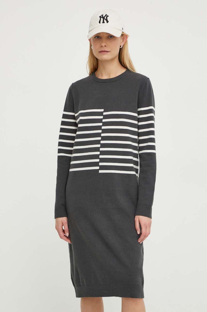 G-Star rochie din amestec de lână culoarea gri, mini, dreaptă