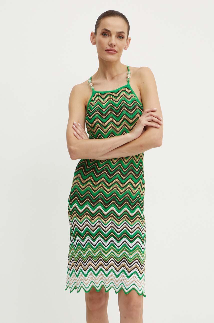 Morgan rochie RMELAN culoarea verde, mini, evazată, RMELAN