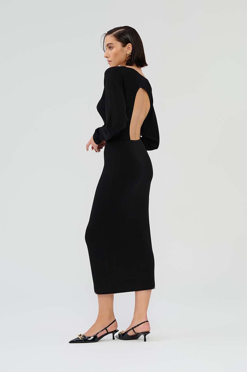 Saint Body Rochie Culoarea Negru, Maxi, Mulata