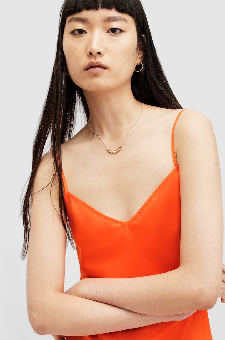 Сукня AllSaints Bryony колір помаранчевий midi пряма