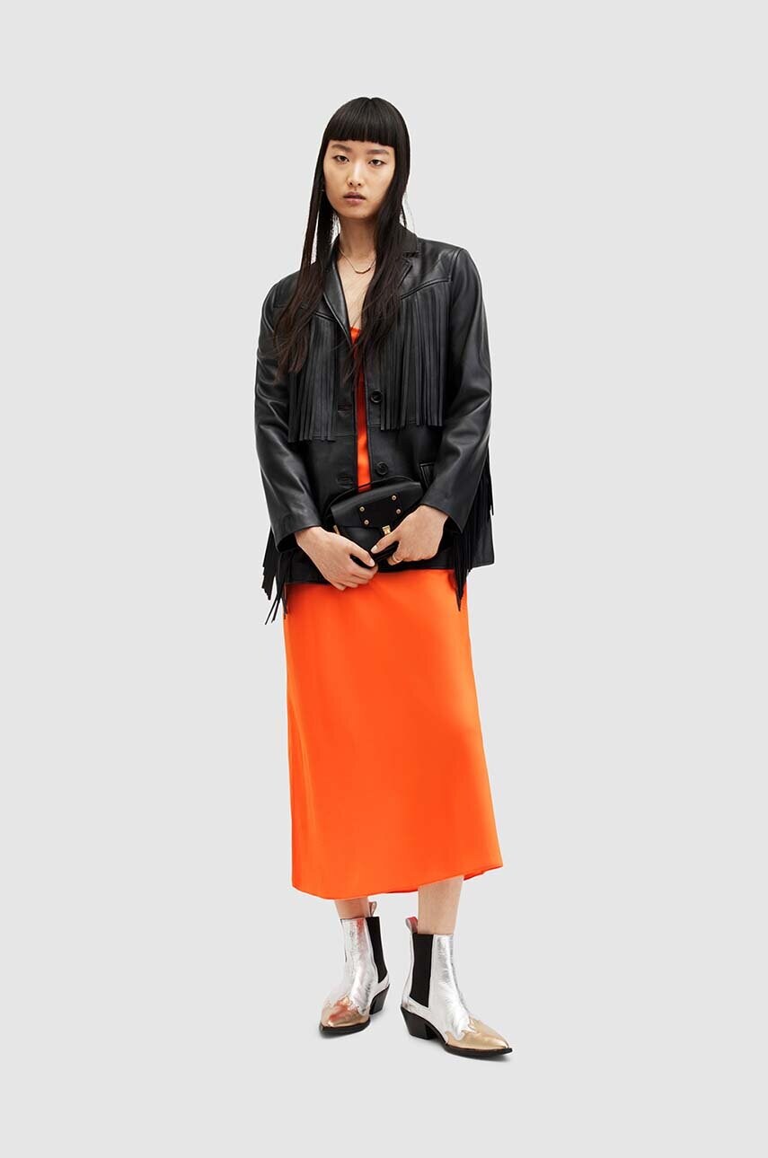 Сукня AllSaints Bryony колір помаранчевий midi пряма