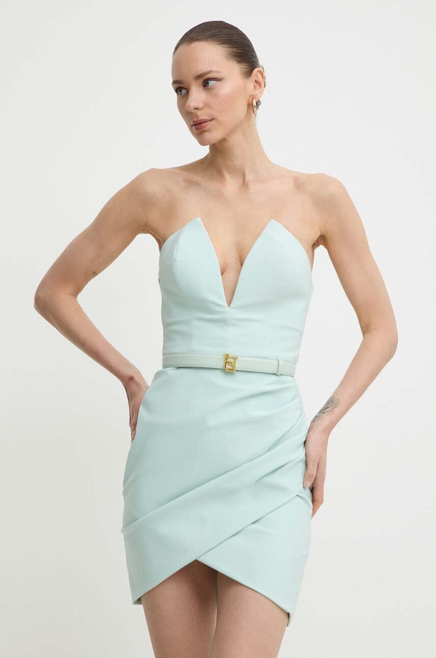 Elisabetta Franchi rochie culoarea verde, mini, mulată, AB64842E2