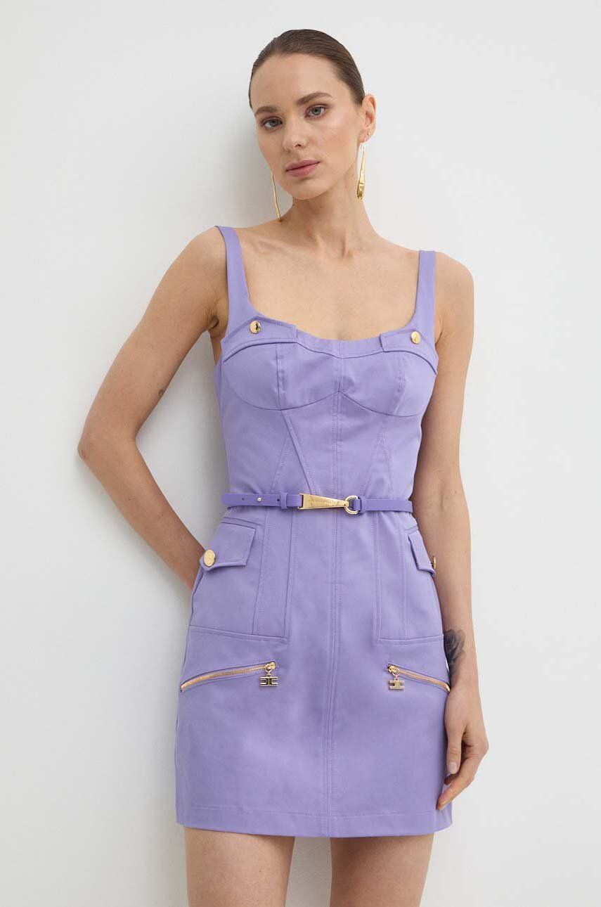 Elisabetta Franchi rochie culoarea violet, mini, mulata, AB66142E2