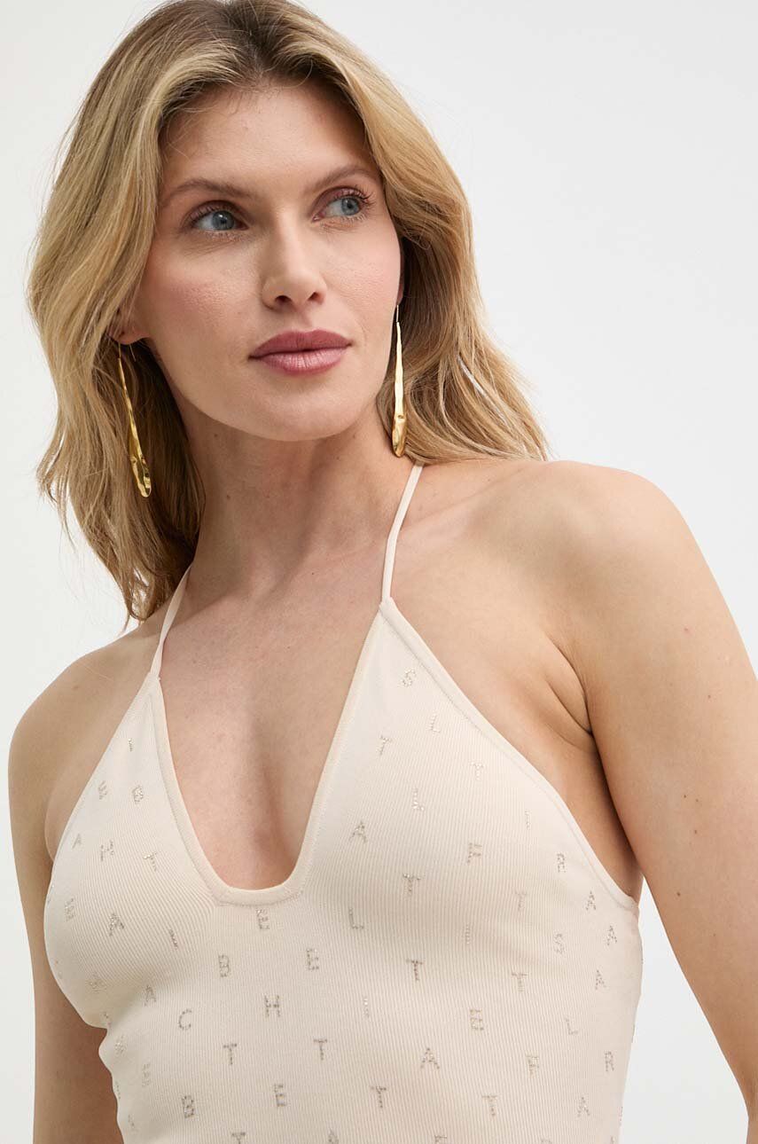 Сукня Elisabetta Franchi колір бежевий mini облягаюча AM41B42E2