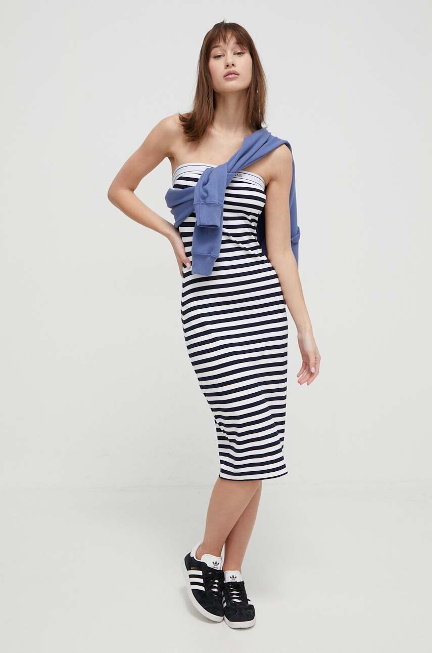 Tommy Jeans rochie culoarea bleumarin, mini, mulată DW0DW17922