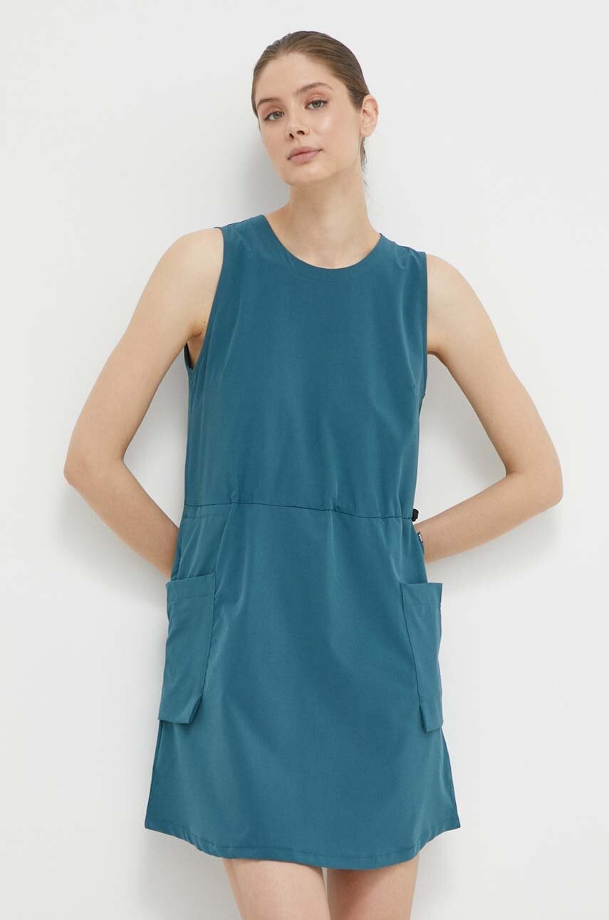 Helly Hansen rochie sport Viken culoarea turcoaz, mini, dreaptă, 62820