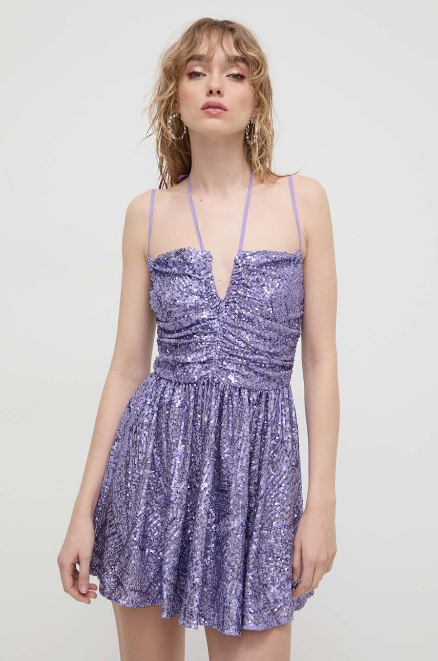 Aniye By rochie culoarea violet, mini, evazati