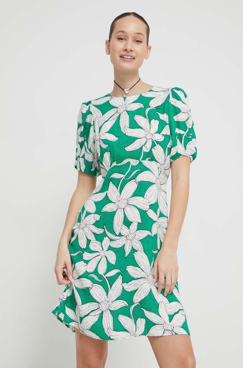 Desigual rochie culoarea verde, mini, evazati