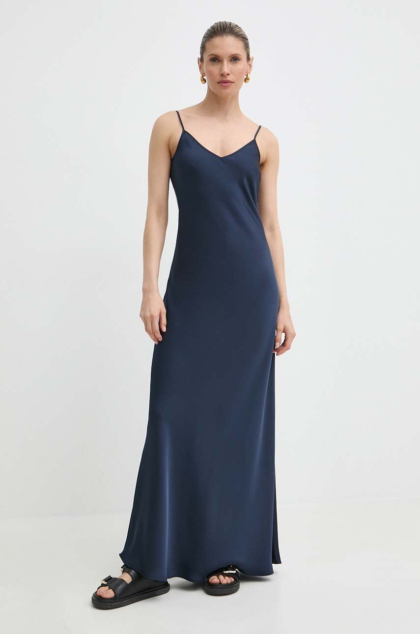MAX&Co. rochie culoarea bleumarin, maxi, evazați, 2416221093200 2416220000000