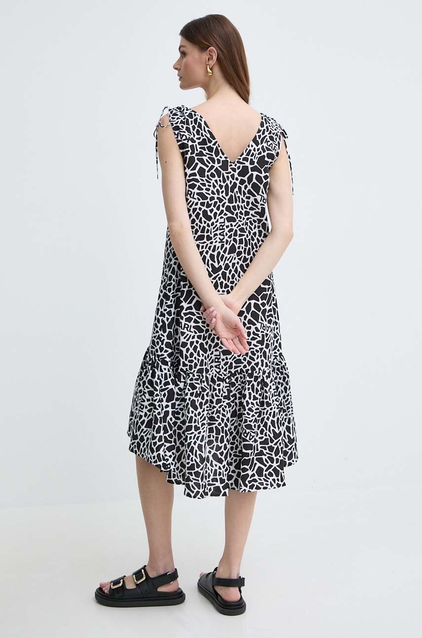 Льняна сукня Karl Lagerfeld midi розкльошена