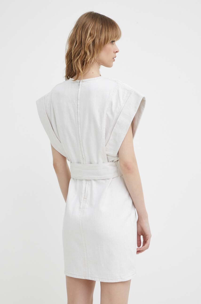 Φόρεμα από λινό μείγμα IRO χρώμα: μπεζ φωτογραφία