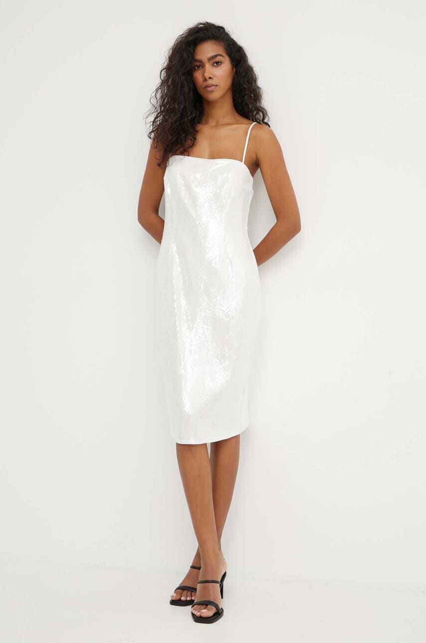Theory rochie culoarea alb, mini, mulata Theory rochie culoarea alb, mini, mulata