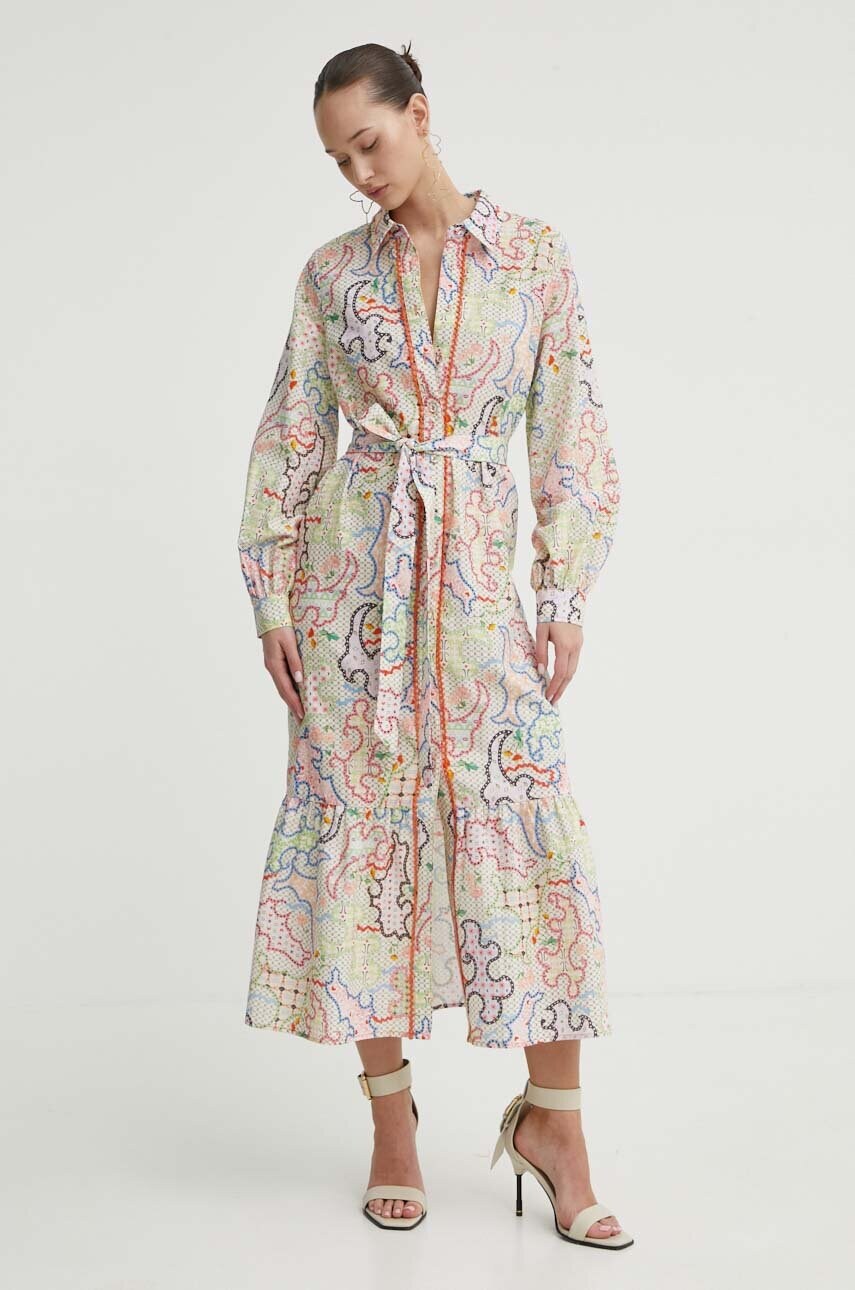 Never Fully Dressed rochie din amestec de in midi, evazati - SS24 SUD29J MLC F1 Never Fully Dressed rochie din amestec de in midi, evazati