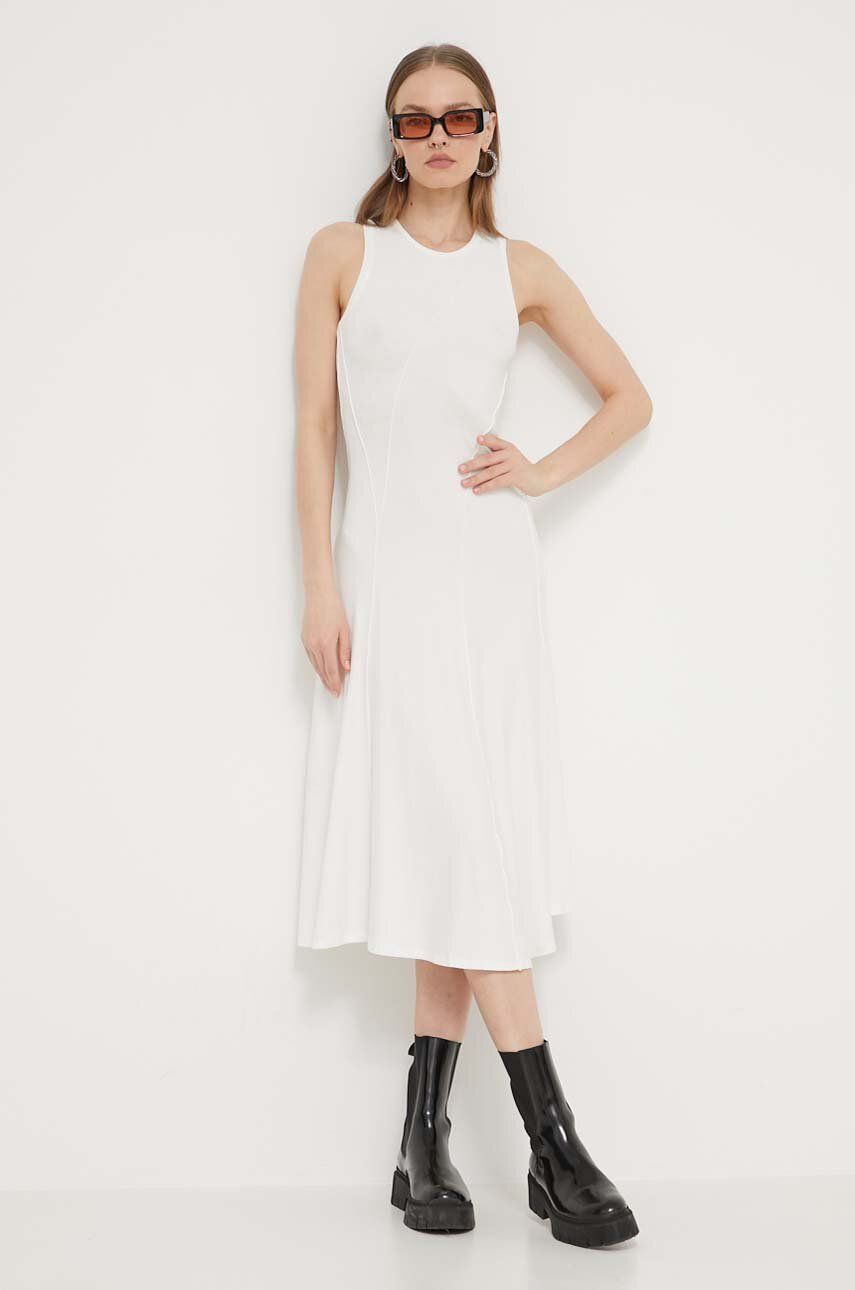 Desigual rochie FILADELFIA culoarea alb, midi, evazati, 24SWVK56