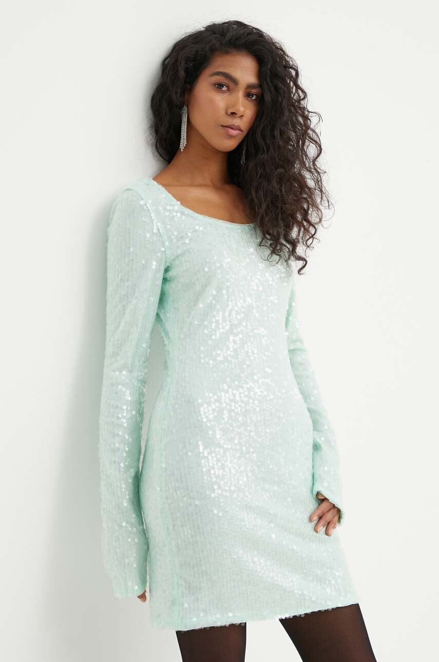 Rotate rochie culoarea verde, mini, mulată