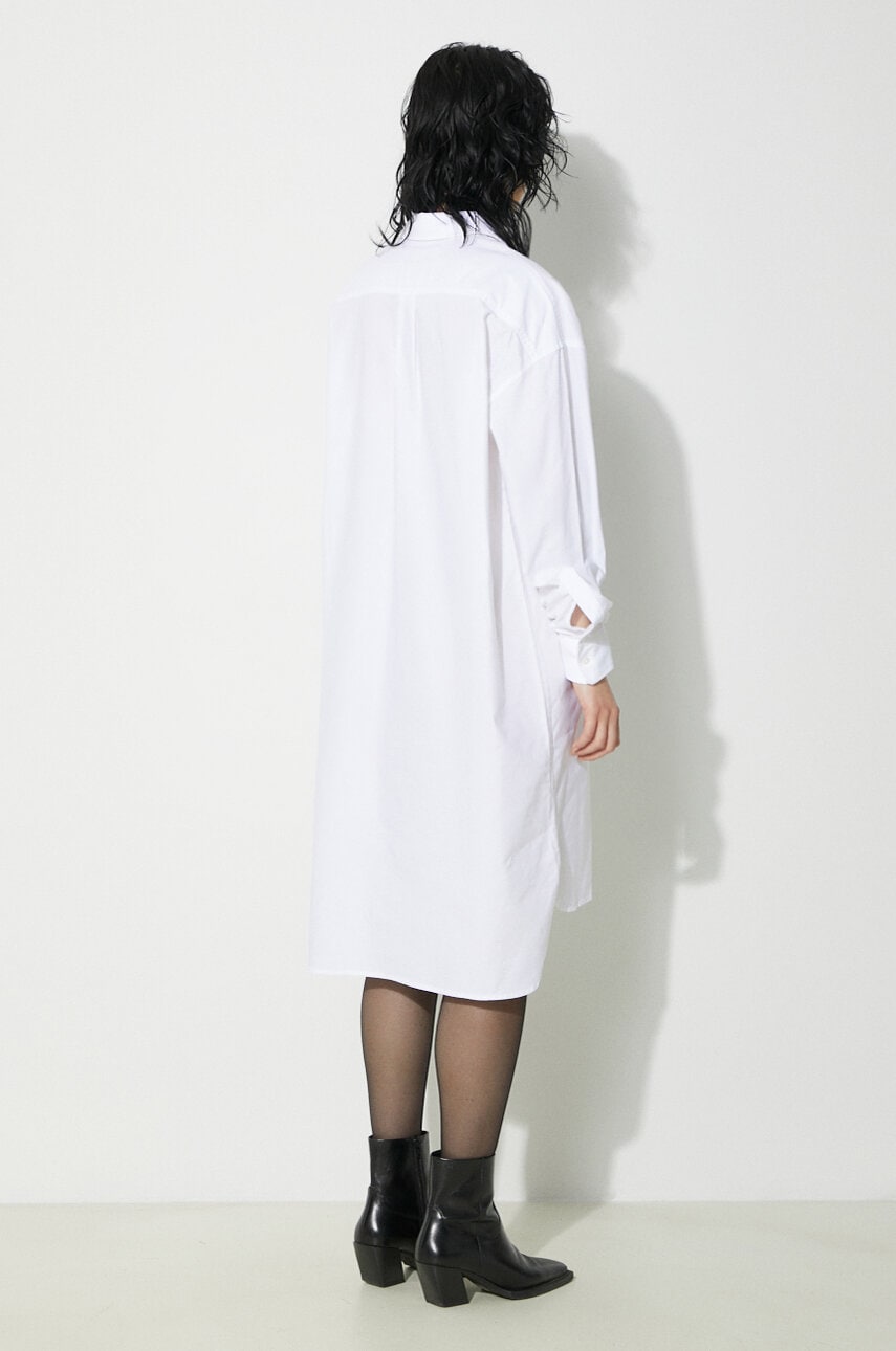 Бавовняна сукня Fiorucci Angel Embroidered колір білий midi oversize W01FPDSH063CO01WH01
