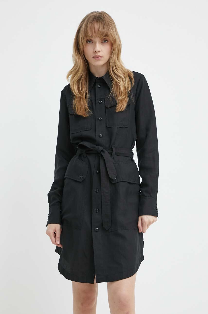 Šaty s příměsí lnu G-Star