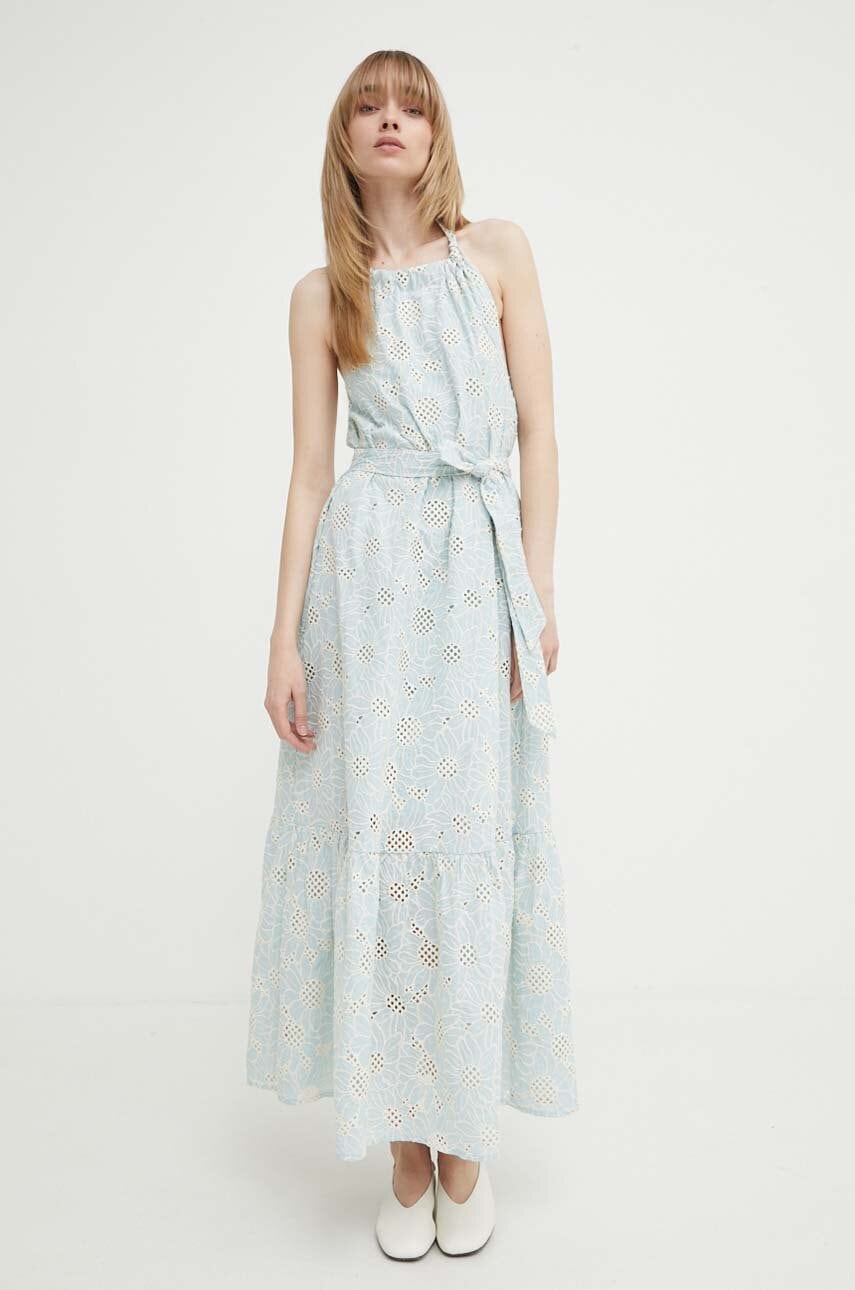 Bruuns Bazaar rochie din bumbac WoodbineBBKaia dress maxi, evazată, BBW3949