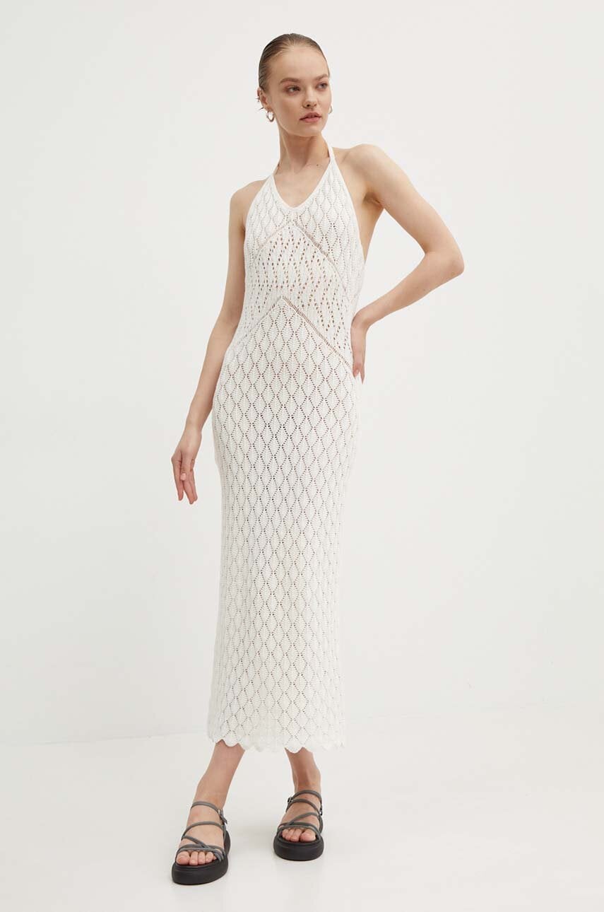 Superdry rochie culoarea bej, maxi, mulată, W8011736A-8ML